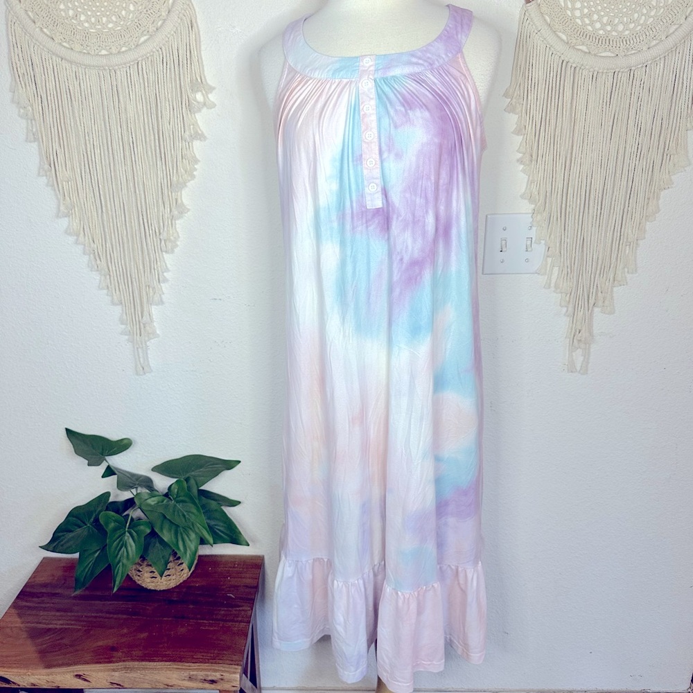 Yodarton tie dye pastel midi babydoll nightgown medium
